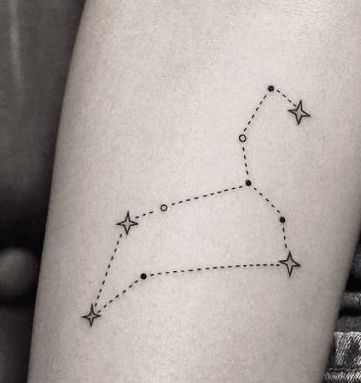 Leo zodiac sign constellation tattoo