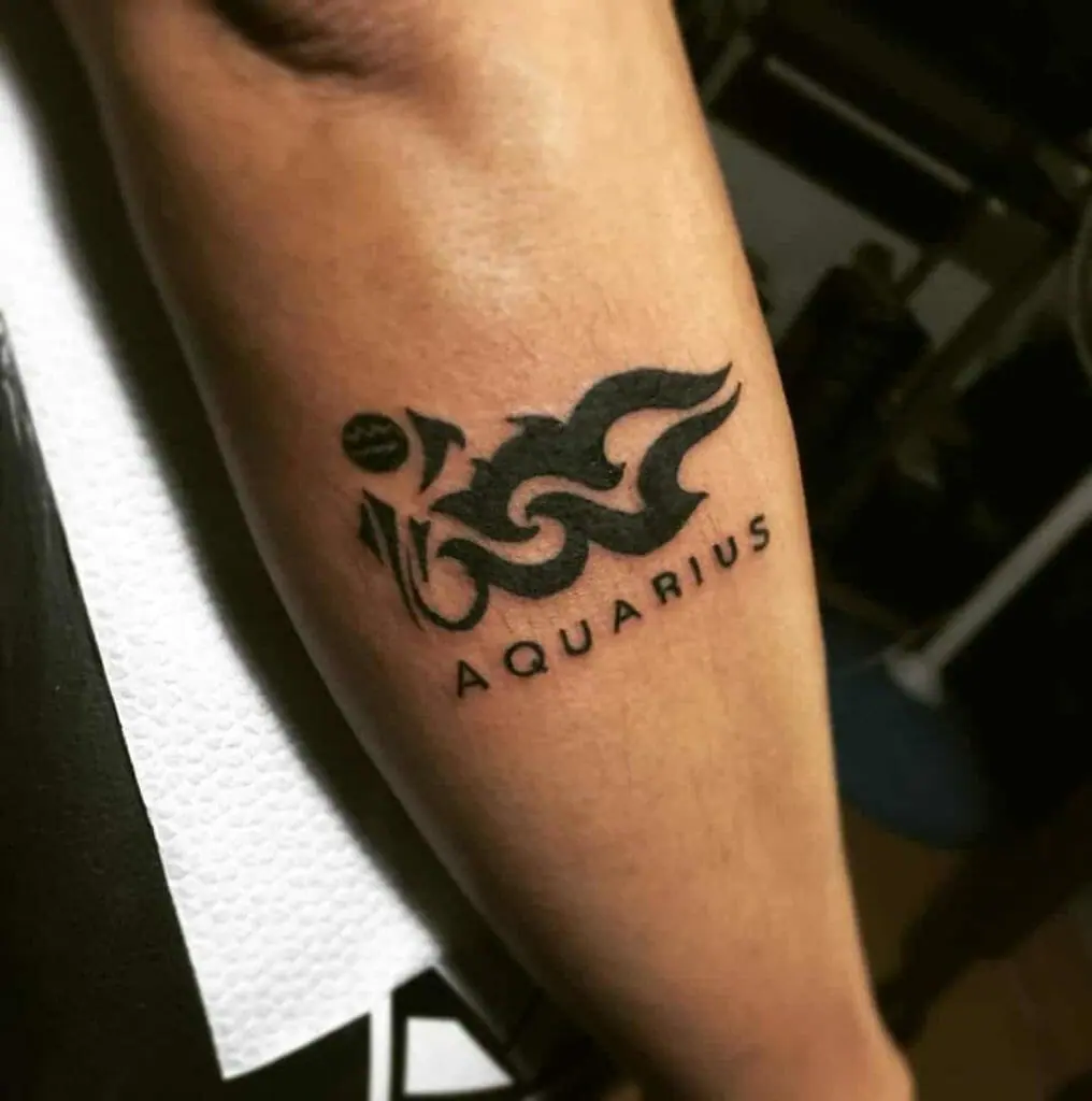 Aquarius zodiac sign tattoo on the arm