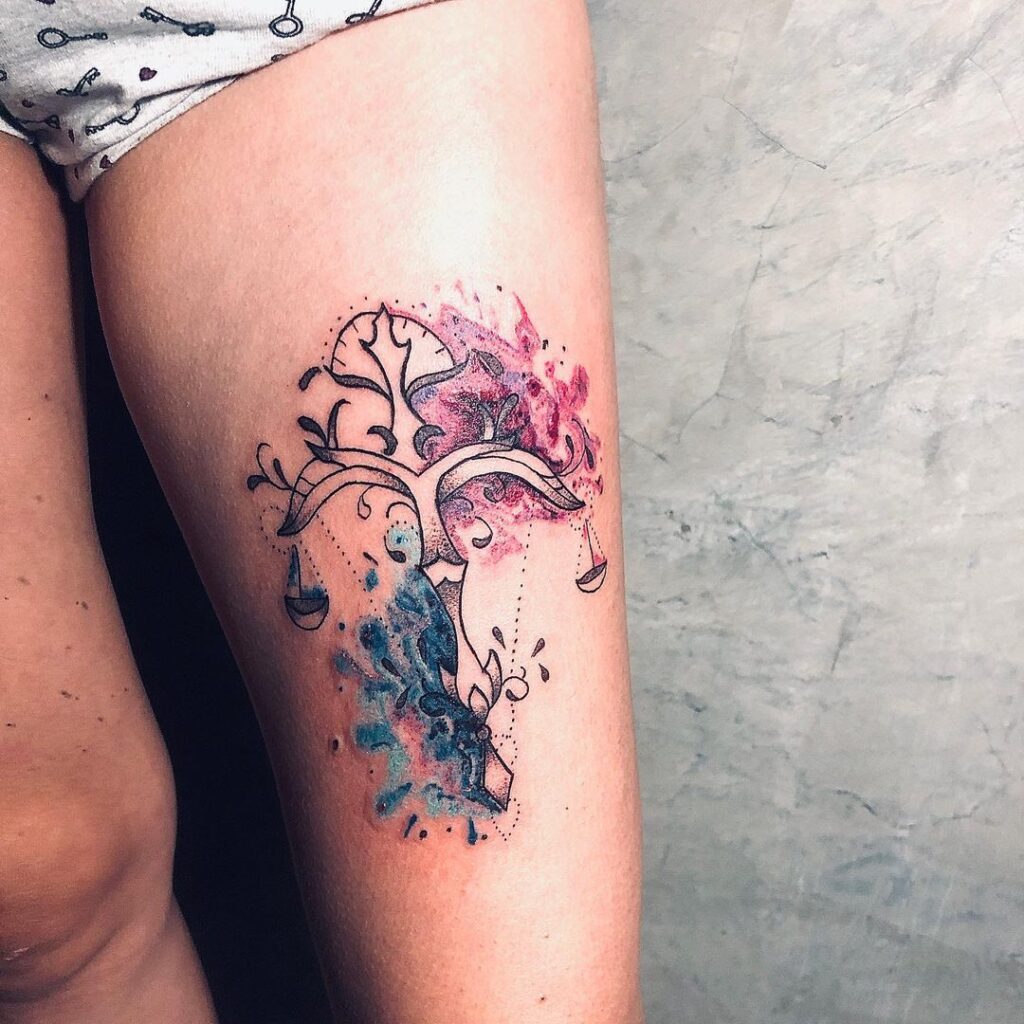 Libra watercolor tattoo