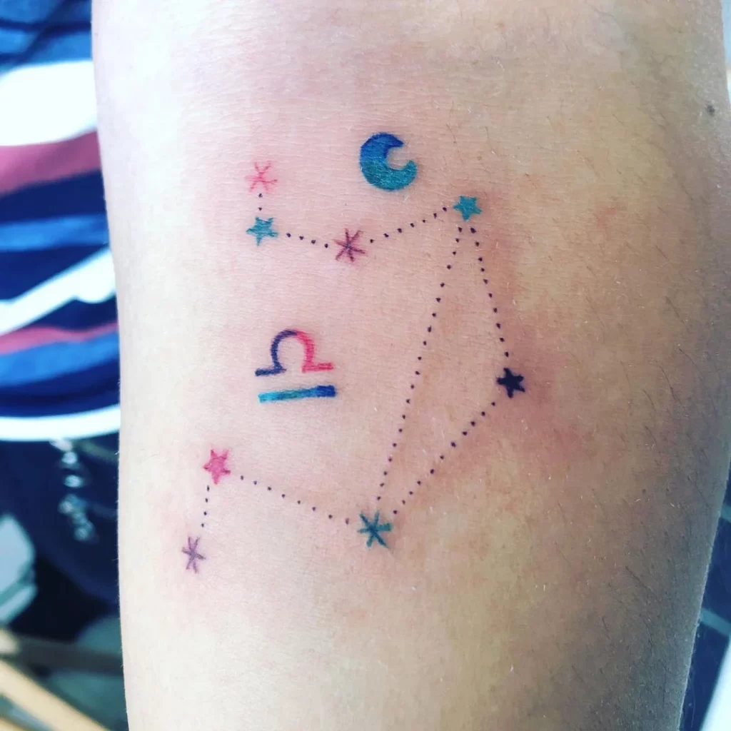 Tattoo Colorful constellation Libra