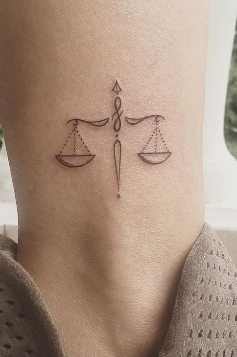 Libra zodiac sign tattoo for women