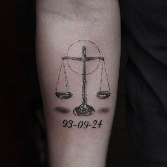 Libra zodiac sign tattoo for men