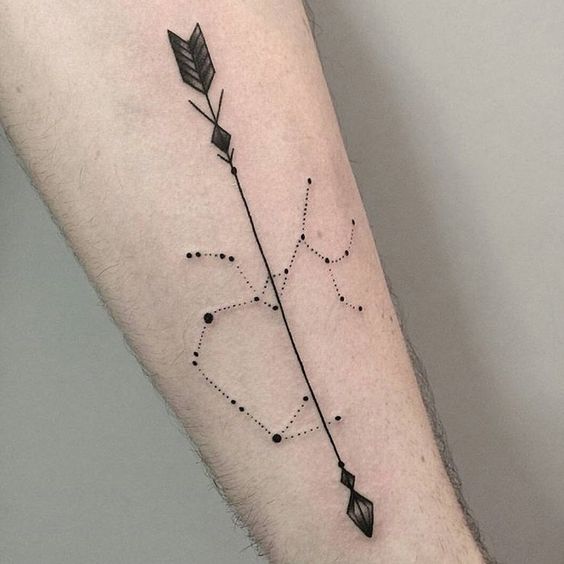 Sketch of the constellation of the zodiac sign Sagittarius