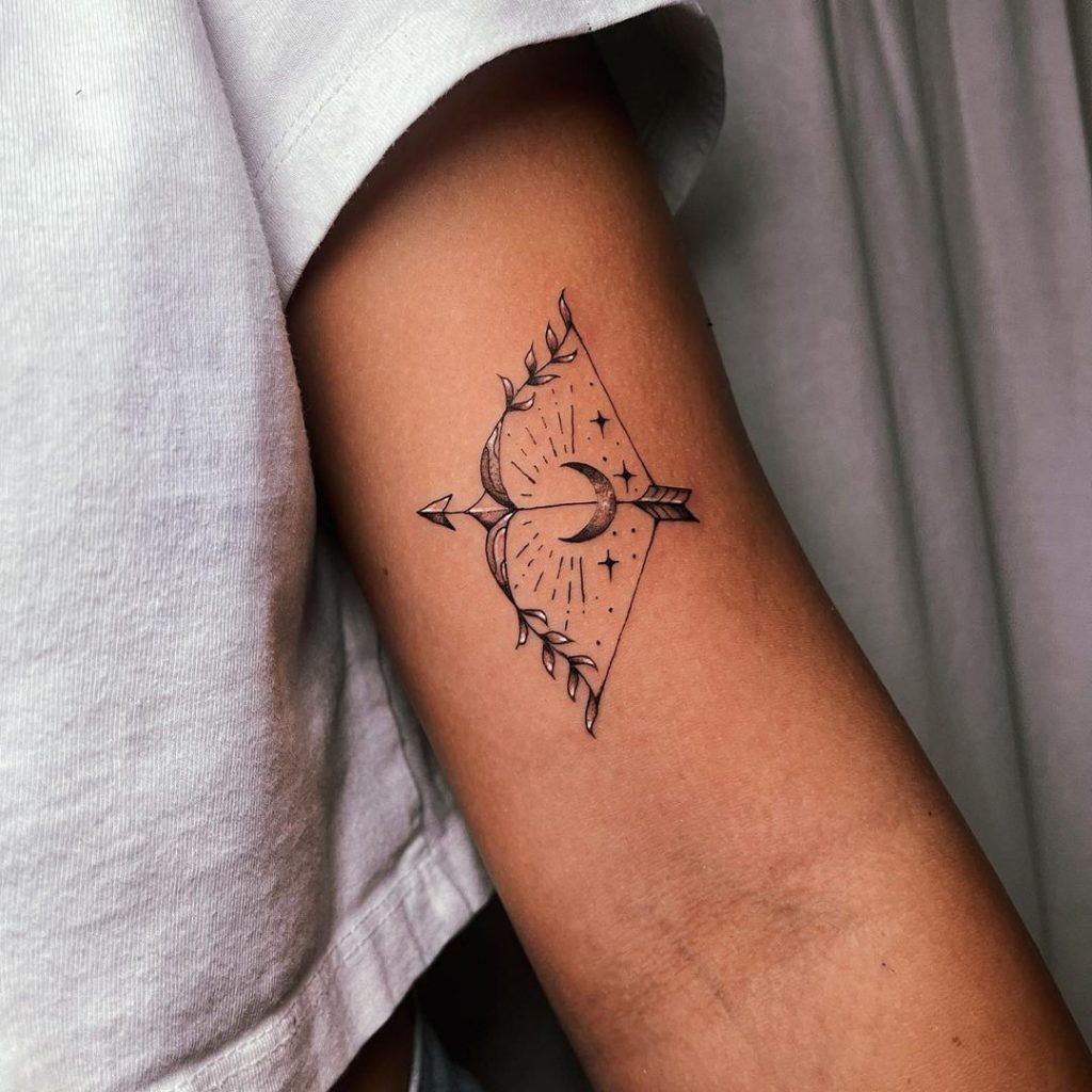 Tattoo of the zodiac sign Sagittarius on the arm