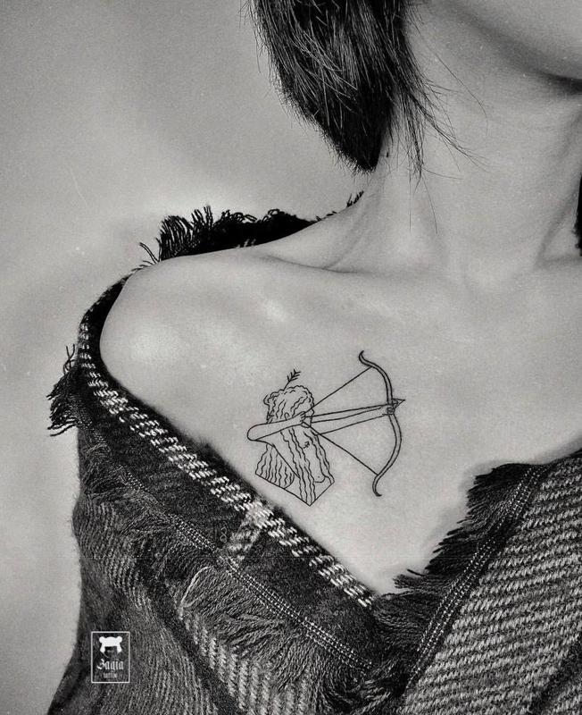 Tattoo of the sign of the zodiac Sagittarius