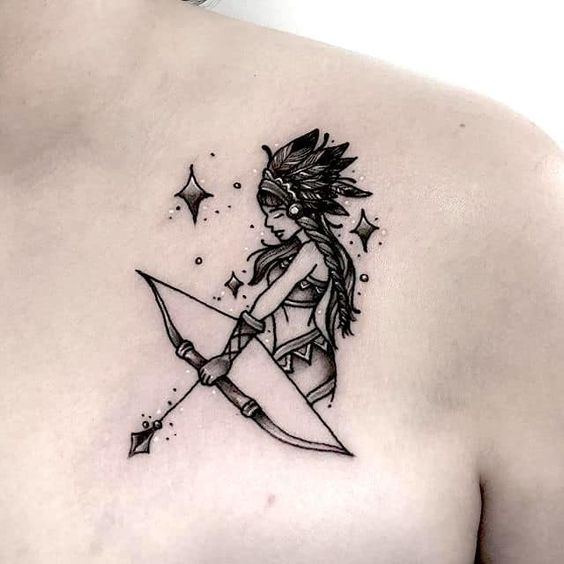 Tattoo sign of the zodiac Sagittarius