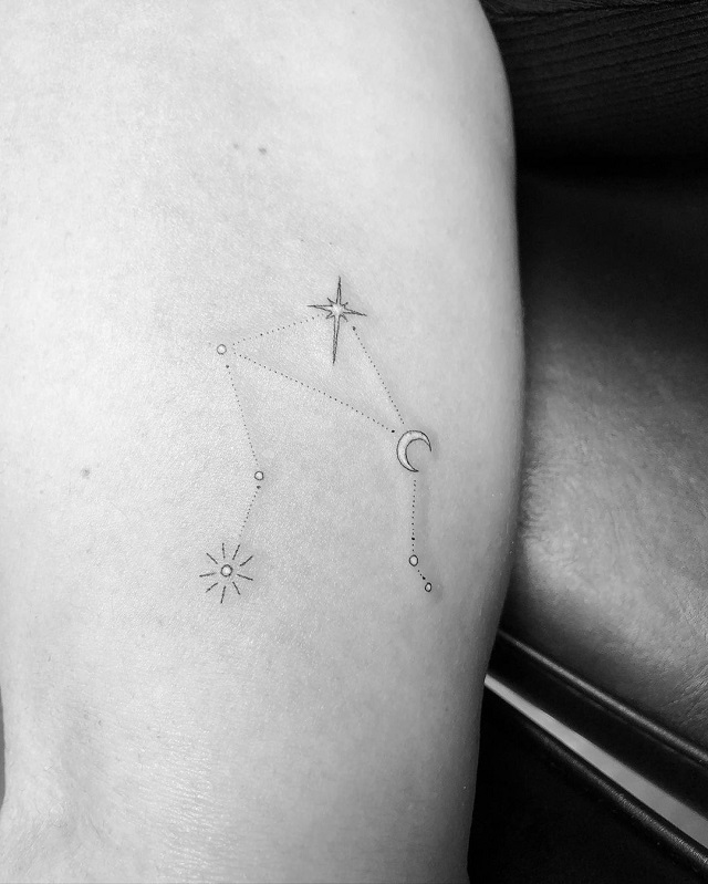 Tattoo of the constellation Libra