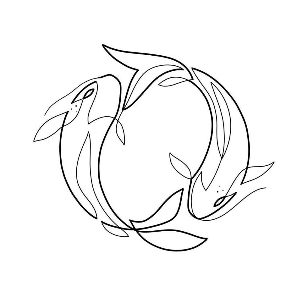 Sketch of a fish zodiac sign tattoo