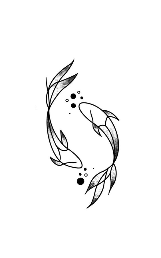 Sketch of a fish zodiac sign tattoo