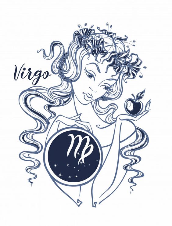 Sketch of a Virgo zodiac sign tattoo