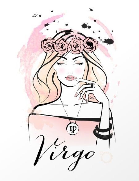 Sketch of a Virgo zodiac sign tattoo