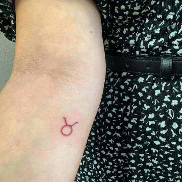 Taurus zodiac sign tattoo on forearm for women