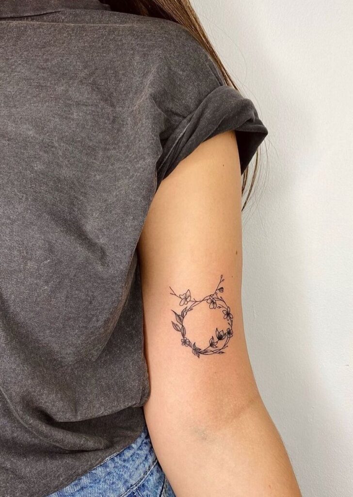 Taurus zodiac sign tattoo on the shoulder for women