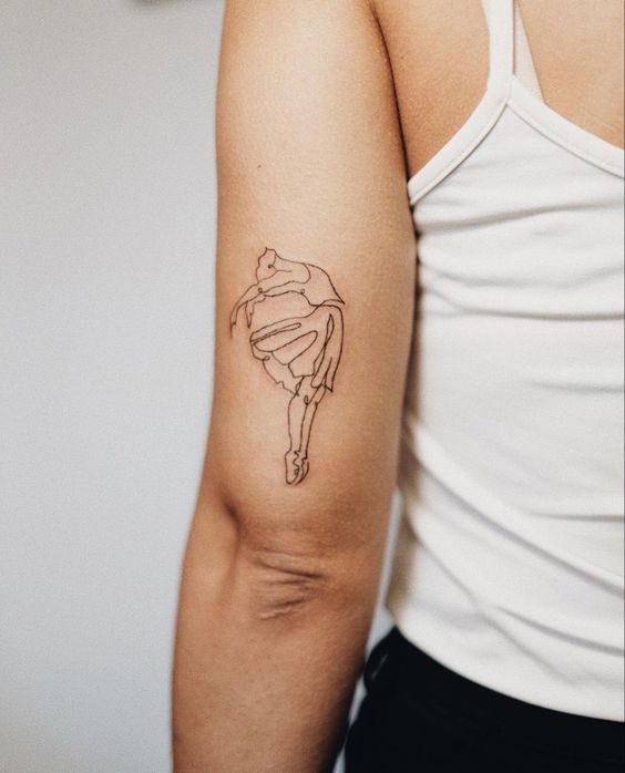 Ballerina shoulder tattoo for women