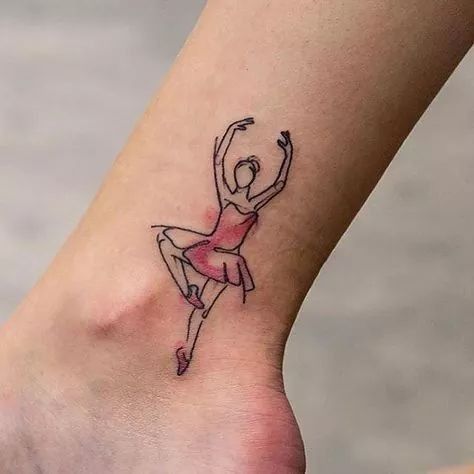 Ballerina ankle tattoo for women