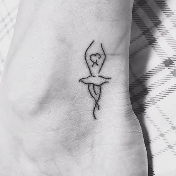 Ballerina ankle tattoo for women