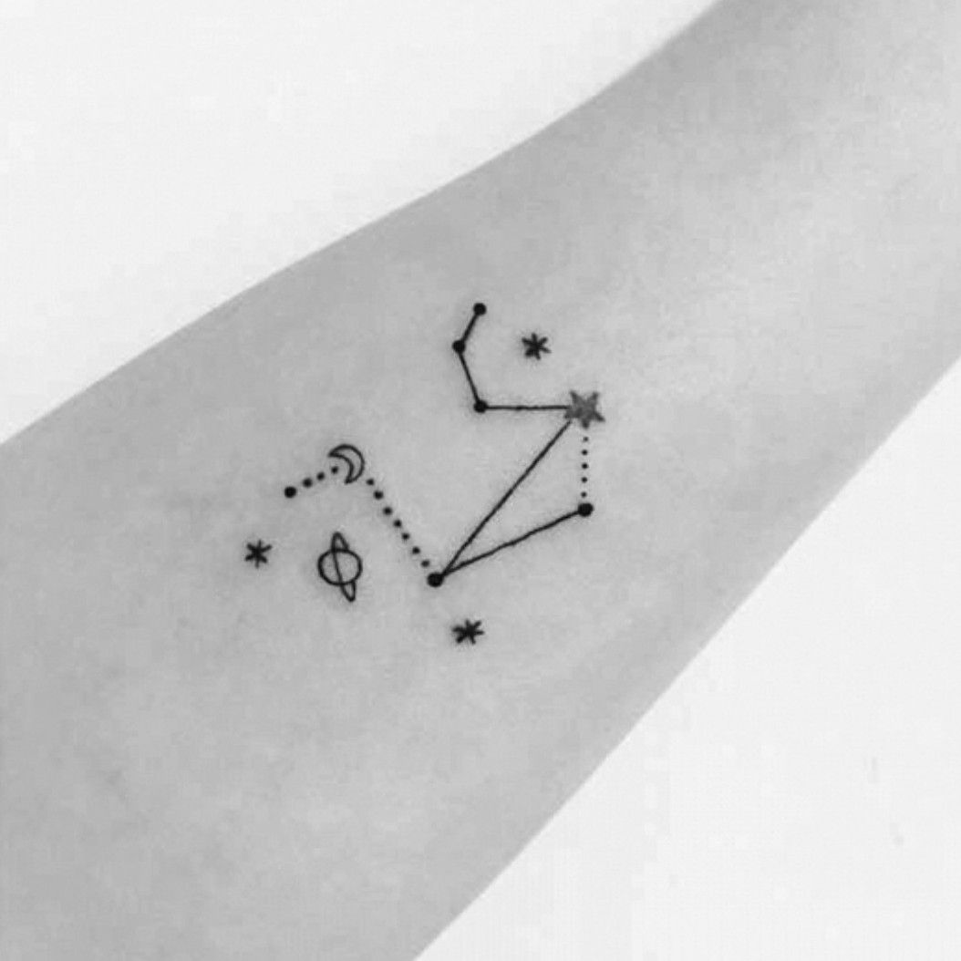 Tattoo the constellation sign of the zodiac Libra on the arm for women