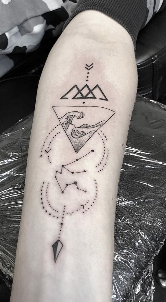 Tattoo constellation sign of the zodiac Aquarius