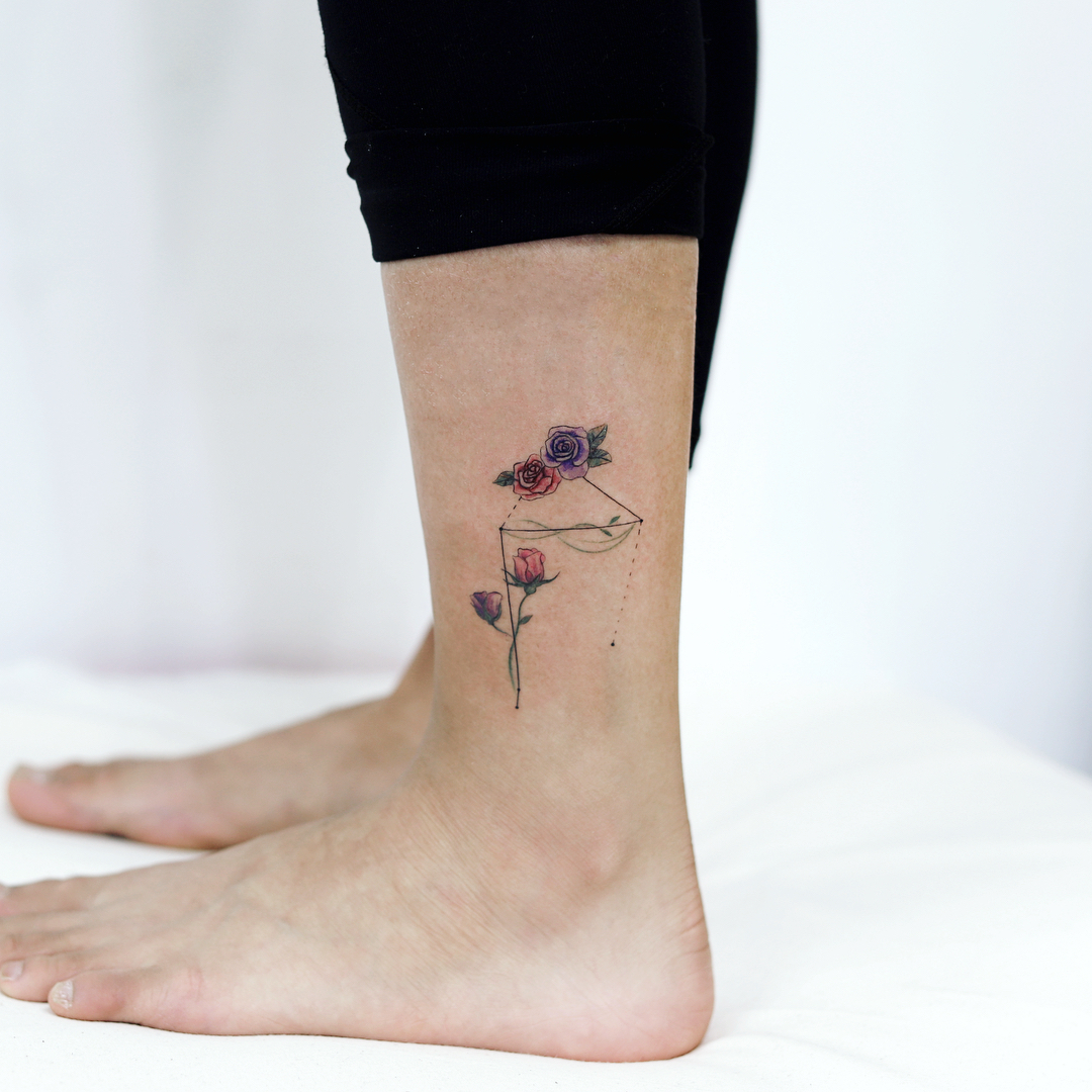 Tattoo the constellation sign of the zodiac Libra on the shin for men