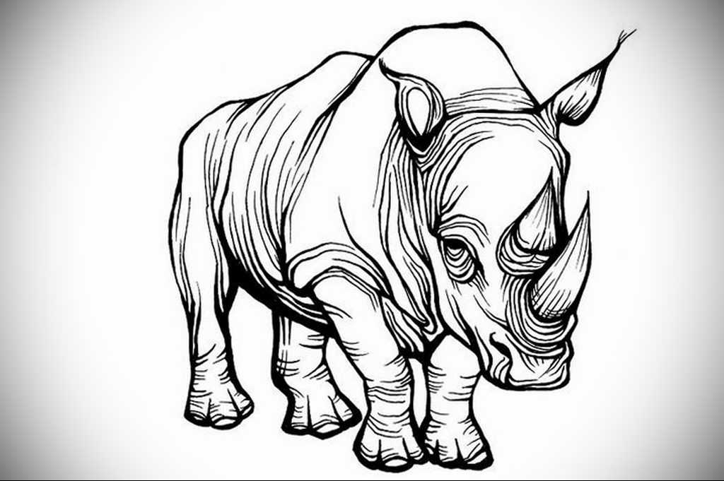 Sketch of a rhinoceros tattoo