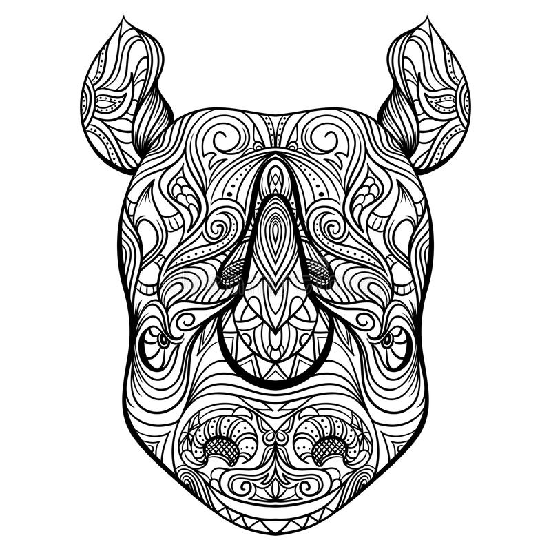 Sketch of a rhinoceros tattoo