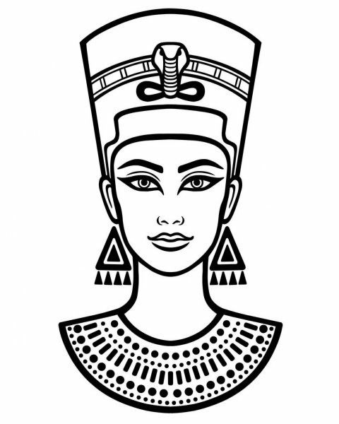 Sketch of the Nefertiti tattoo