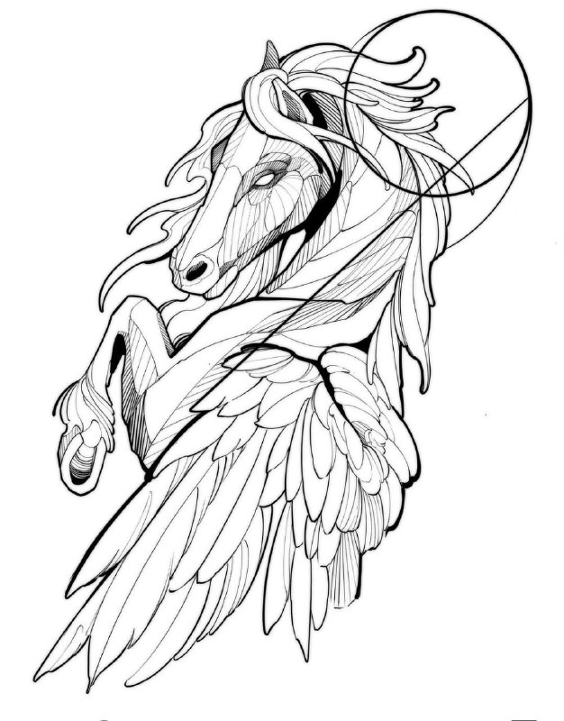 Pegasus tattoo sketch