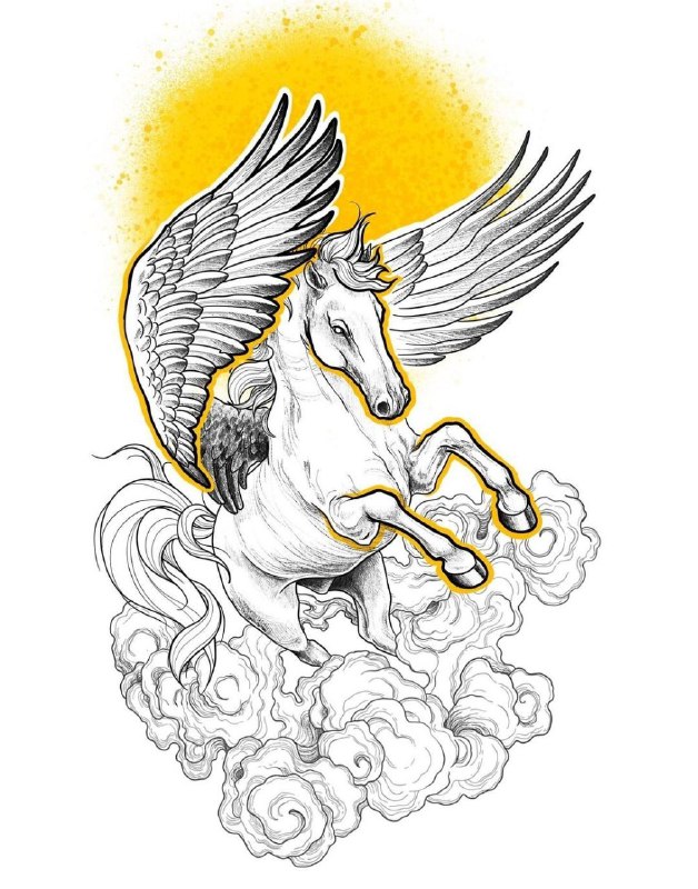 Pegasus tattoo sketch