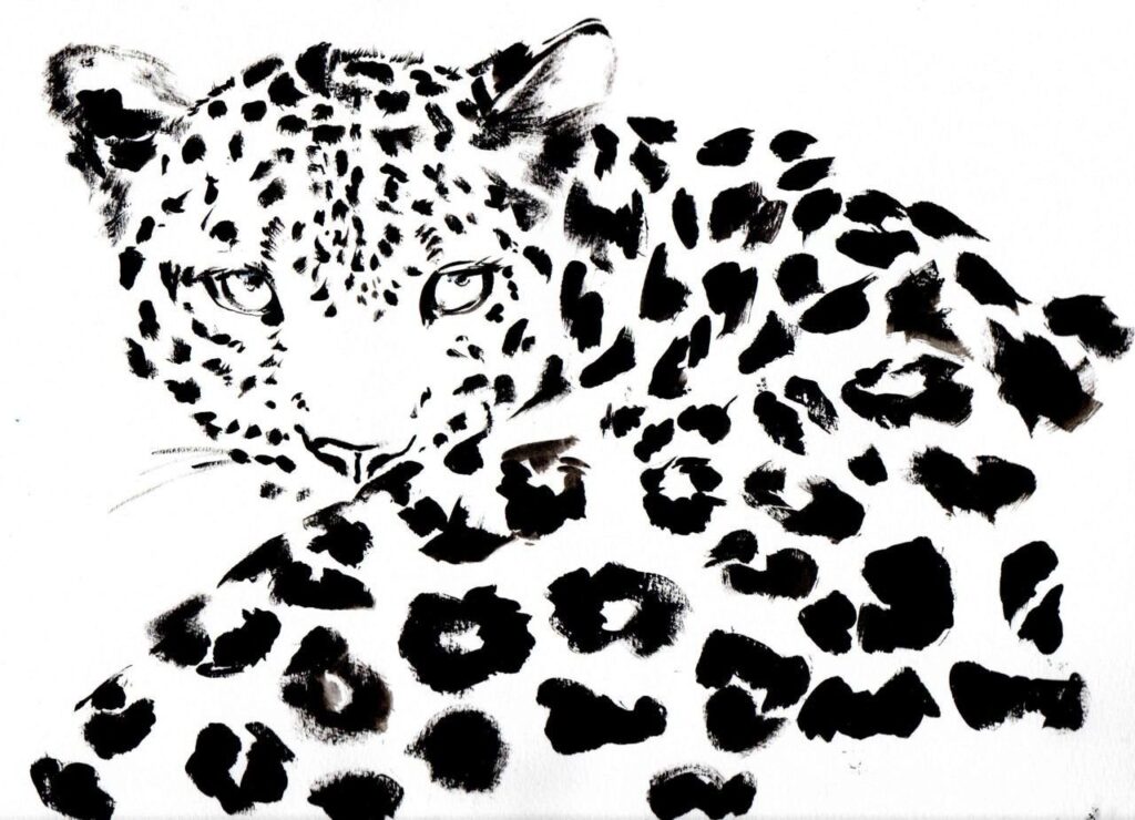 Sketch of a leopard tattoo