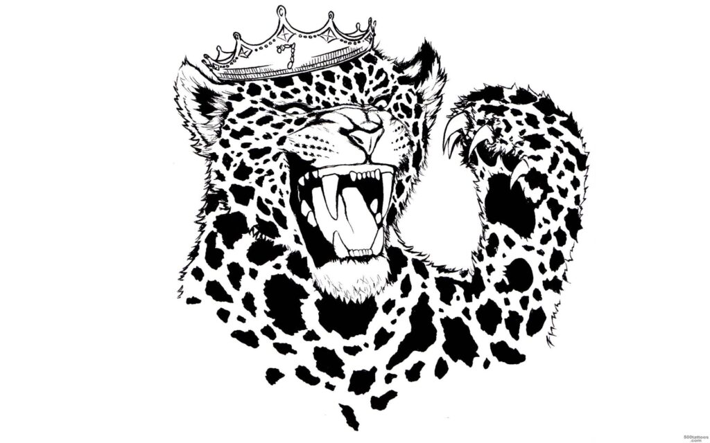 Sketch of a leopard tattoo