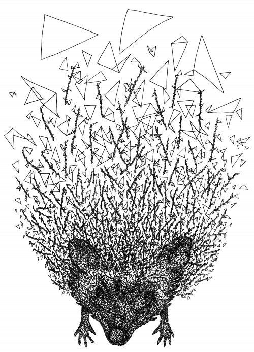 Sketch of a hedgehog tattoo