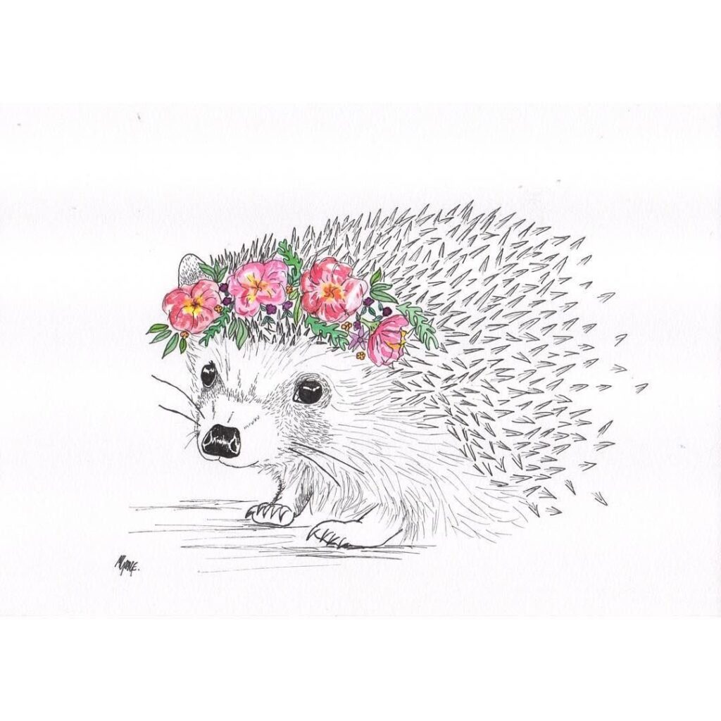 Sketch of a hedgehog tattoo