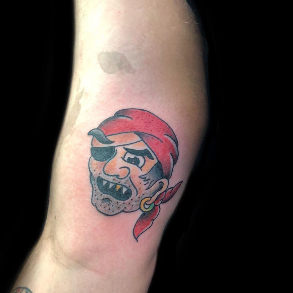 Pirate tattoo on shoulder