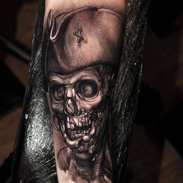 Pirate tattoo on the arm