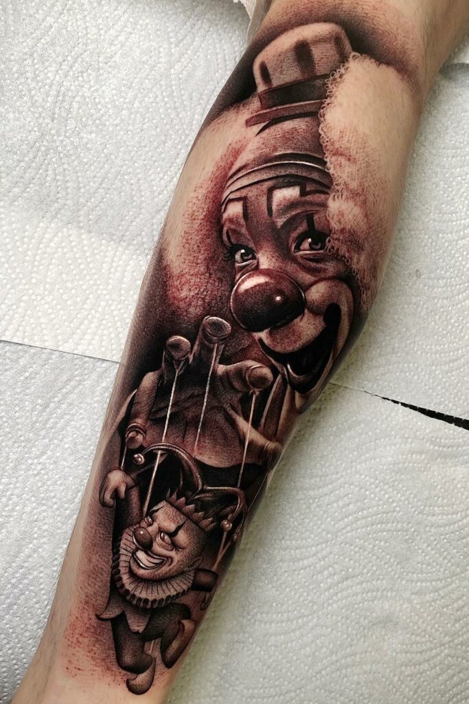 Tattoo of a clown on your arm