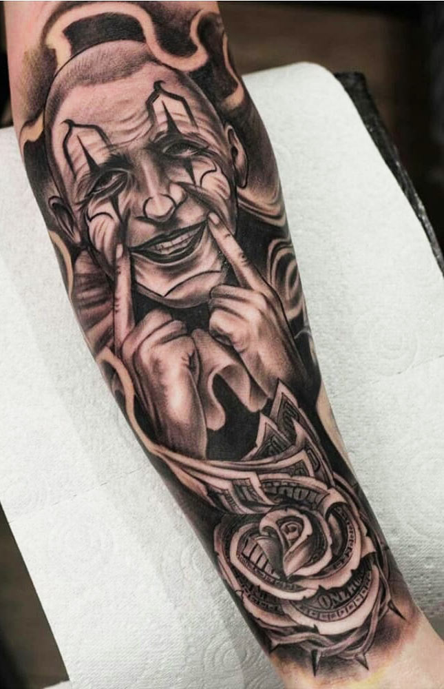 Tattoo of a clown on your arm