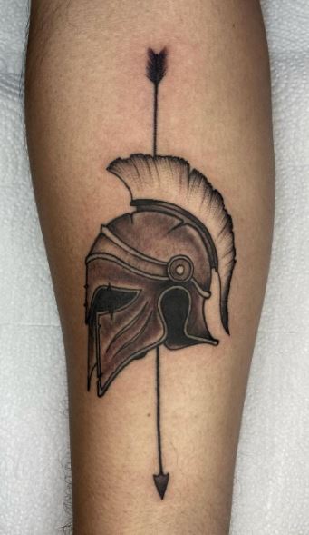 Spartan tattoo on forearm for men