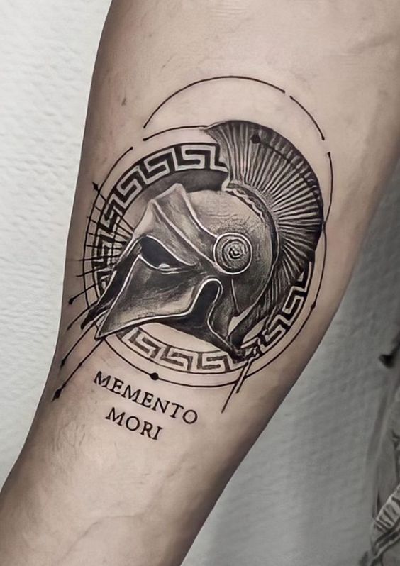 Gladiator tattoo on the forearm for men