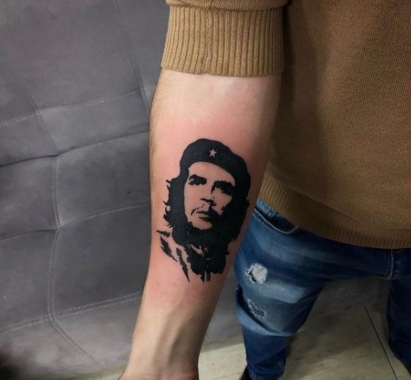 Che Guevara tattoo on the forearm for men