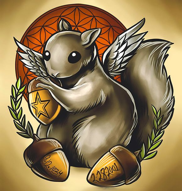 Sketch of a squirrel tattoo