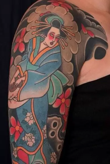 Geisha tattoo on the shoulder