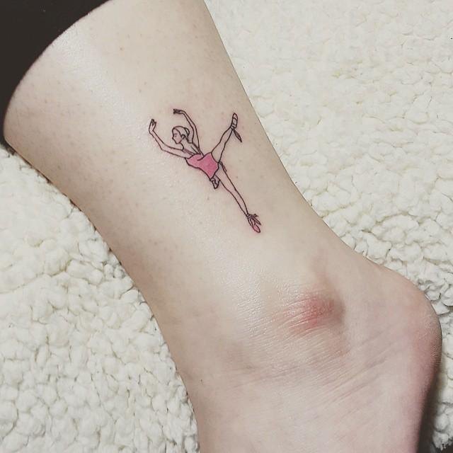 Ballerina ankle tattoo for women