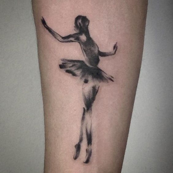 Ballerina tattoo on the arm for women