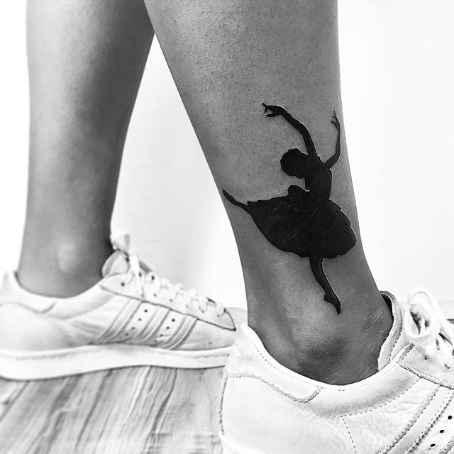 Ballerina ankle tattoo for women