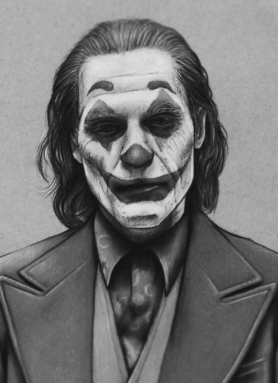 Sketch of a joker tattoo