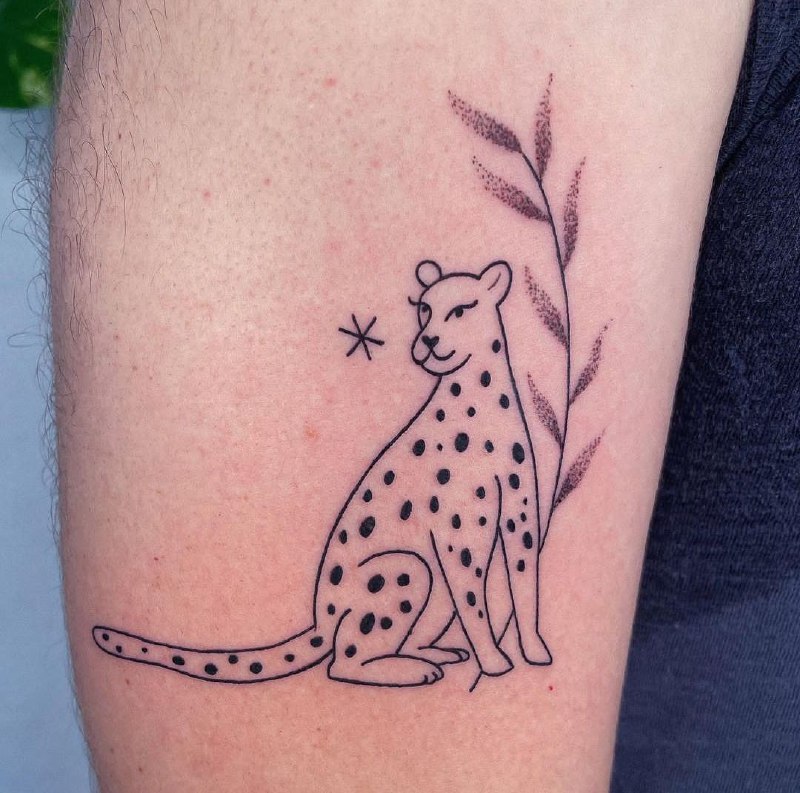 Cheetah tattoo on the arm