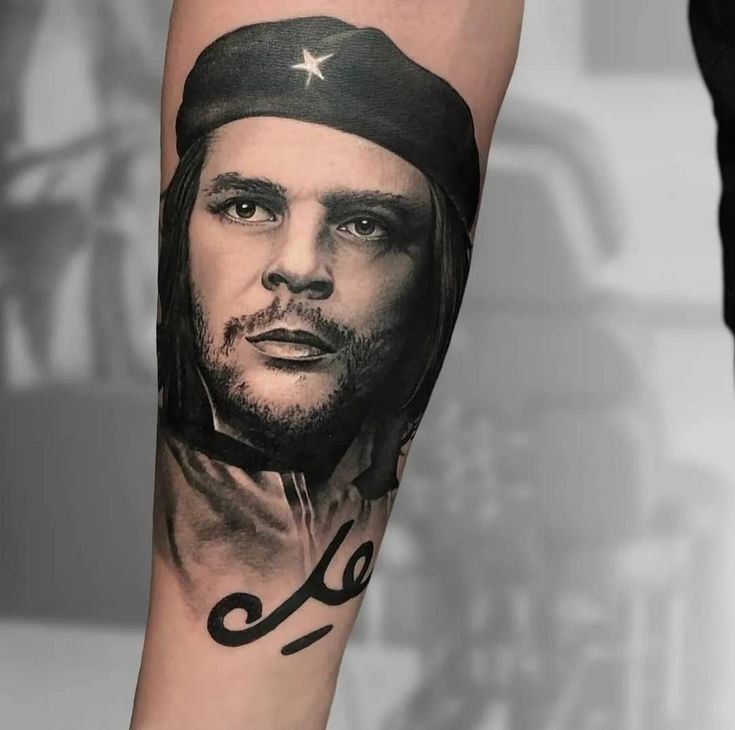 Che Guevara tattoo on the forearm for men