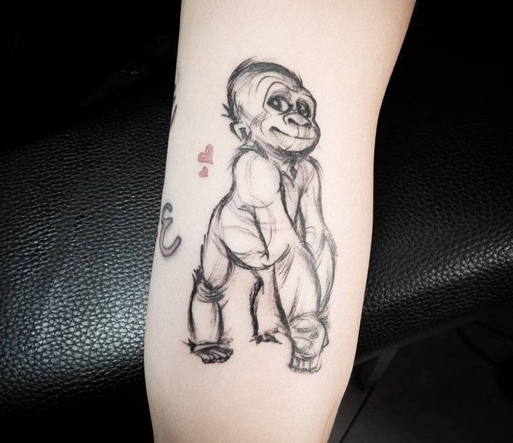 Monkey tattoo on the shoulder for women Monkey tattoo on the shoulder for women