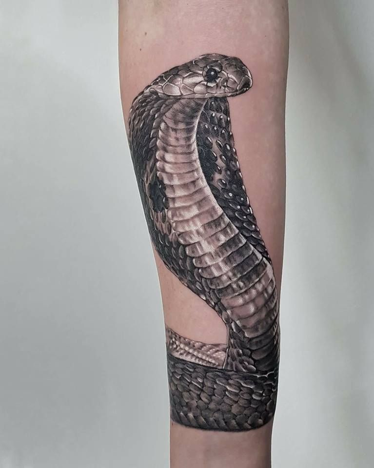 Cobra tattoo on the forearm for women Cobra tattoo on the forearm for women