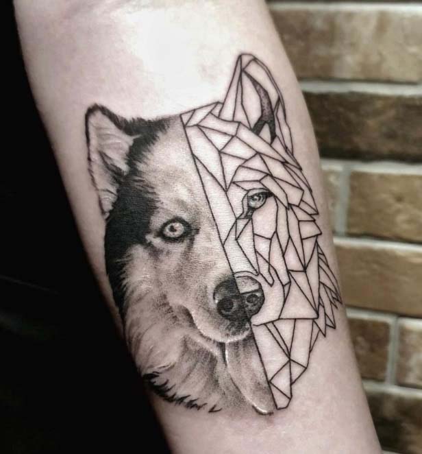 Husky tattoo on the forearm for men Husky tattoo on the forearm for men